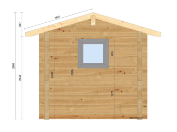 Sauna Hirsitalo 5 120mm neliö-palkeista 2,5 X 5M - Image 3