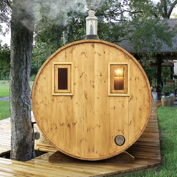 "3m" S3P Barrel sauna for 4 persons with dressing room - Image 5