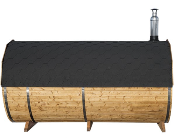 "4m" S4PV Barrel sauna for 4 persons with dressing room and outside seats - Image 5