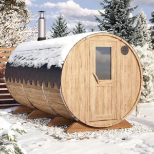 "4m" S4P Barrel sauna for 8 persons with dressing room
