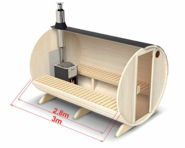 "3m" S3 Barrel Sauna for 6 persons - Image 3