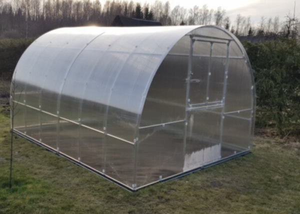 Kasvuhooned KLASIKA TUBE 3x4m (12m2) vundamendi ja 4mm polükarbonaatkattega