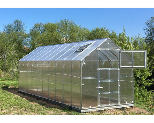 Greenhouse KLASIKA HOUSE, 2,35x3,17m with foundation and 6mm polycarbonate