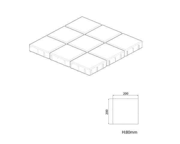 Paving Stone Ani N-S14R1 black - Image 4