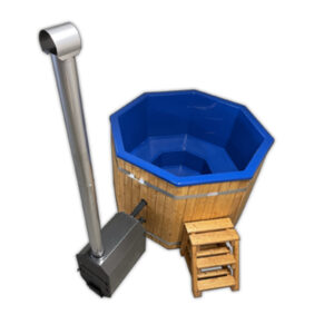 1.8m 8-cornered hot tub with fiberglass interior and external stove