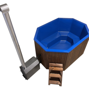 1.8x2.4 m 8-cornered hot tub with fiberglass interior and external stove