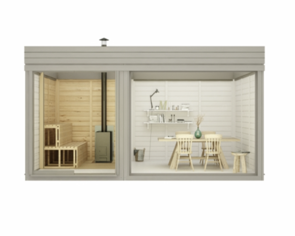 Sauna cube 3 x 5 m with lounge - Image 3