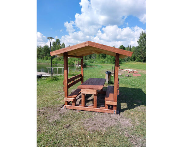 Piknikulaud koos katusega (naturaalne)