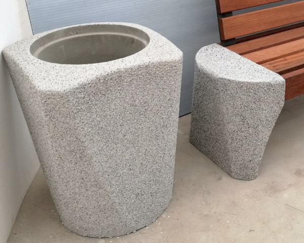 Concrete trash can FB001 SMIS with pebble finish - Image 2