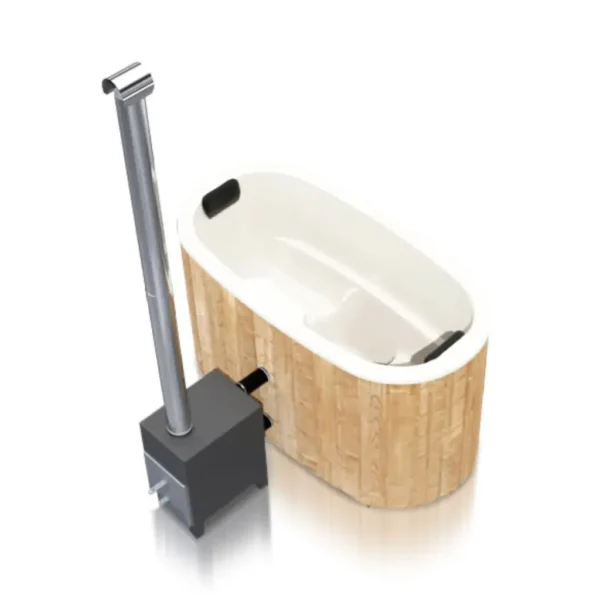 1,85x0,95m oval hot tub with outside stove - Image 4
