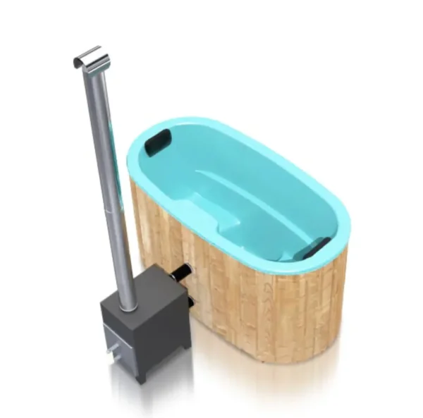 1,85x0,95m oval hot tub with outside stove - Image 5