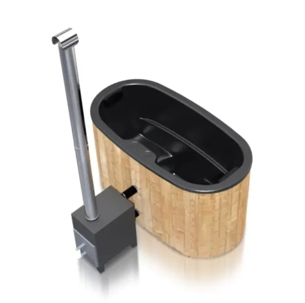 1,85x0,95m oval hot tub with outside stove - Image 6
