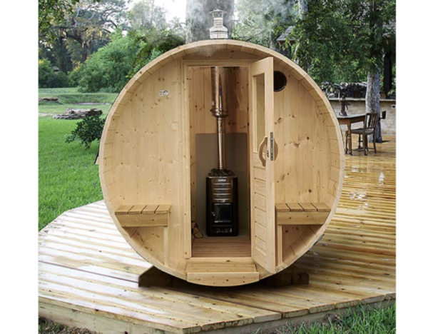 "2.4m" S2V Barrel Sauna for 4 persons with outside seats - Image 6