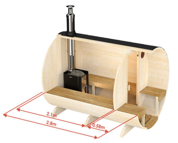 "2,8m" S28V Outdoor sauna for 4 persons - Image 2