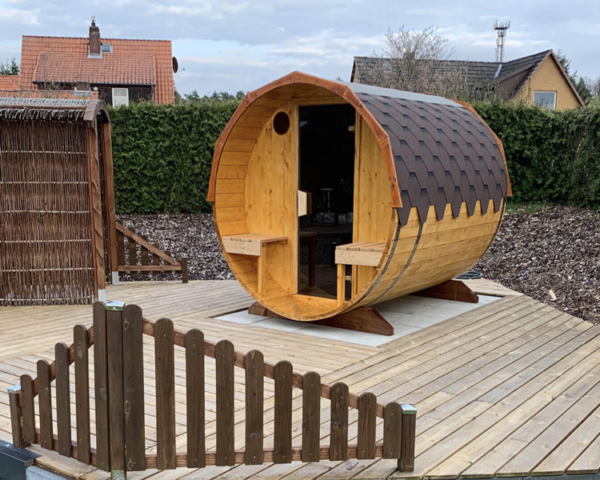 "3.6m" S3V Barrel sauna for 4 persons with outside seats - Image 5