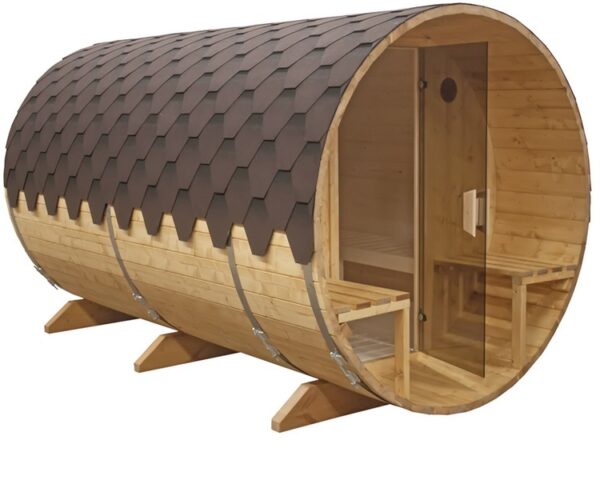 "3.6m" S3V Barrel sauna for 4 persons with outside seats - Image 2