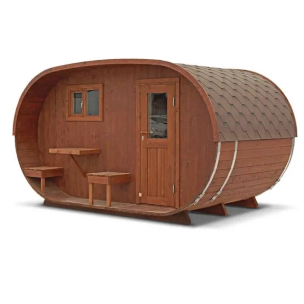 "4m" S424V Oval barrel sauna for 4 persons with terrace - Image 3