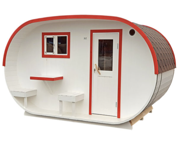 "4m" S424V Oval barrel sauna for 4 persons with terrace - Image 4