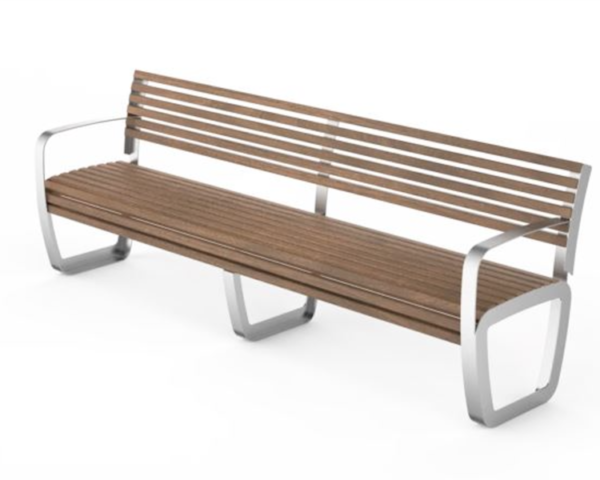 Bench Trapo with backrest and armrests LTR 017.06