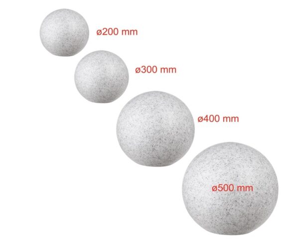 Garden light round granite gray, 300 mm - Image 2