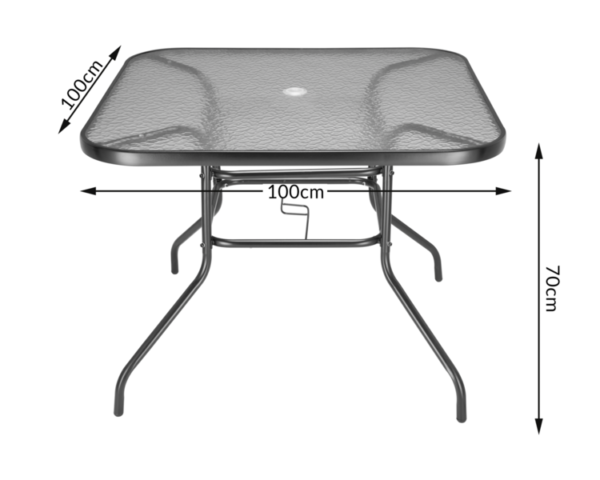 Table Malaga, 100x100cm, black - Image 2