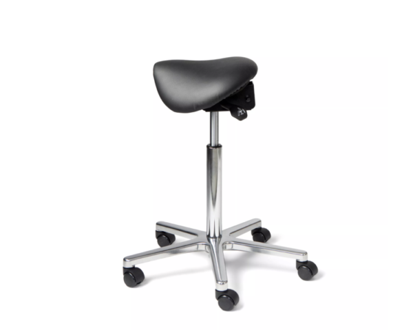 Matilda saddle chair, black leather upholstery - Image 2