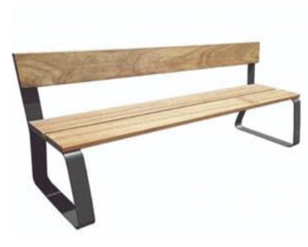 Outdoor bench Vilnius with backrest - Image 2