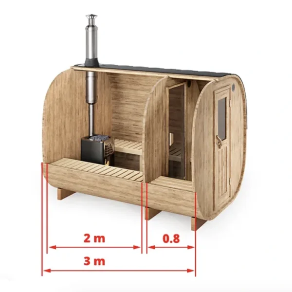 "3m" SQR3P 4-le inimesele ümmargune cube tünnisaun riietusruumiga - Image 2