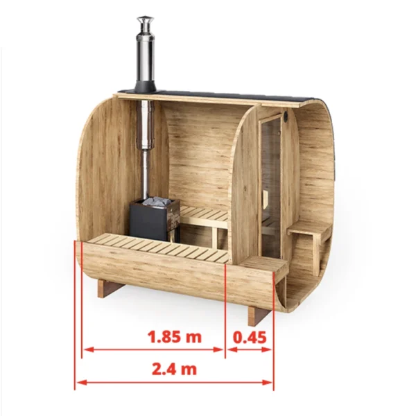 "2.4m" SQR2V ümmargune tünnisaun 4-le inimesele terrassiga - Image 2