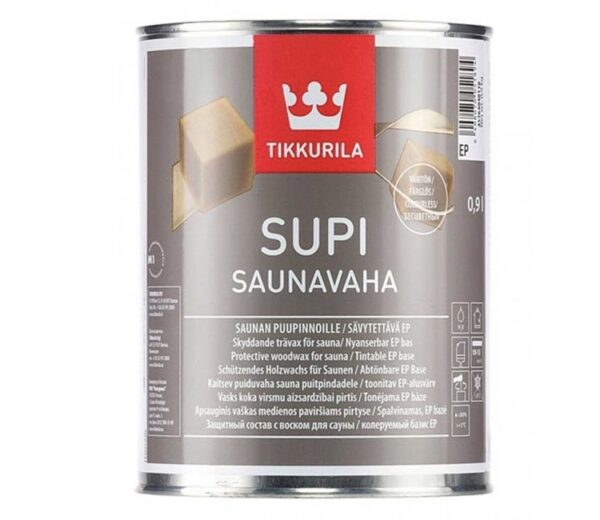 Colorless Protective wood wax for sauna Supi Saunavaha 2,7l