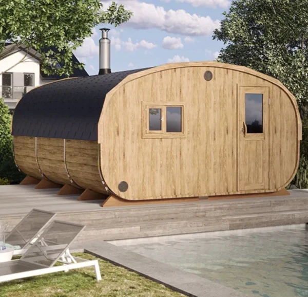 "5m" S54 Big Oval outdoor sauna for 6 persons