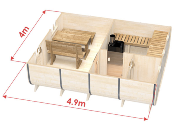 "5m" S54 Big Oval outdoor sauna for 6 persons - Image 6