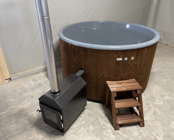 2m hot tub with ergonomic fiberglass liner, external stove - Image 2
