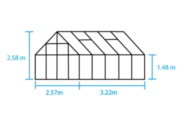 Greenhouse halls magnum 8.3 m² with safety glass, green color - Image 2