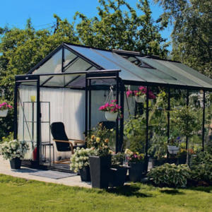 Greenhouse ACD Retro 13.6 m² with safety glass, black frame