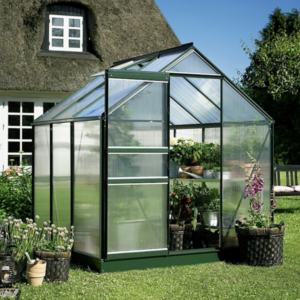 Greenhouse halls popular 3.8 m² with polycarbonate, green