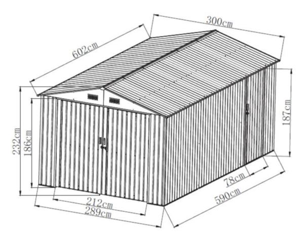 Garden shed/garage 17 m2 gray - Image 3