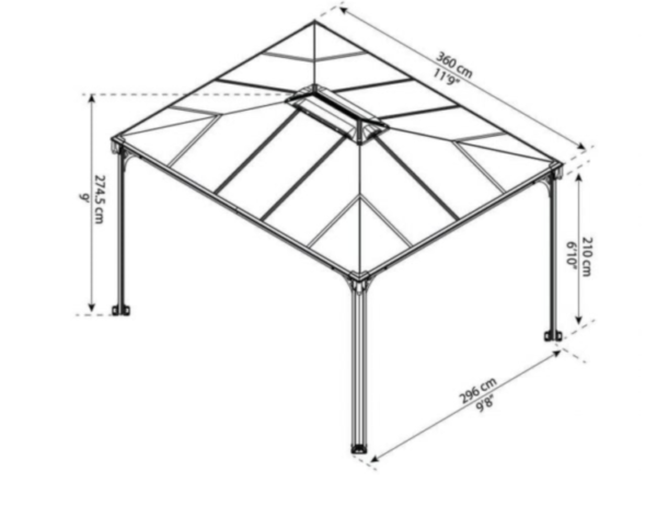Varikatus Martinique 3600 HALL 295×360 cm - Image 3
