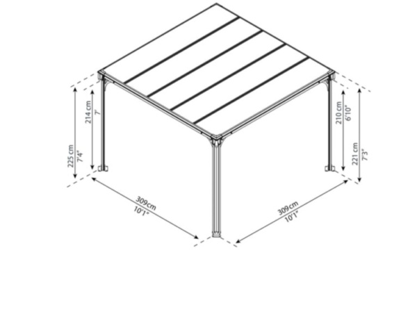 Canopy Milano 3000 GREY 309x309 cm - Image 3