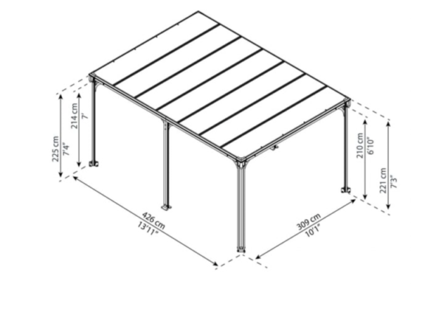 Canopy Milano 4300 GREY 309x426 cm - Image 2