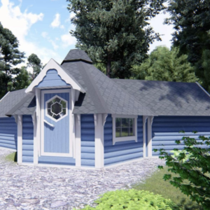 Camping cabin 9.2 m² with two extensions