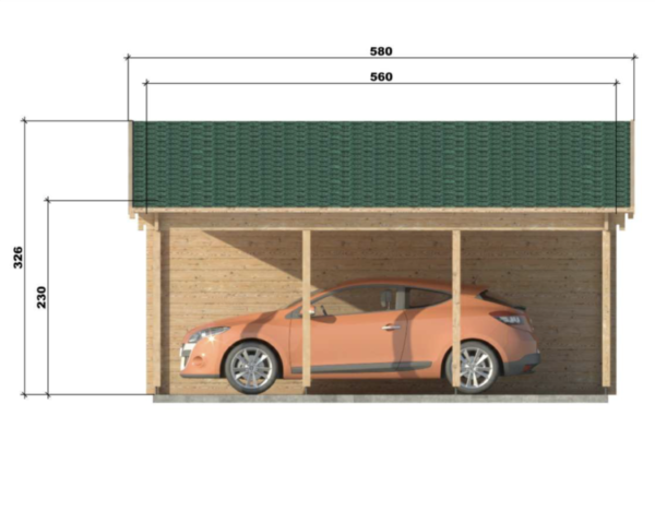 Autotalli autokatoksella 6,8 m x 5,6 m - Image 4