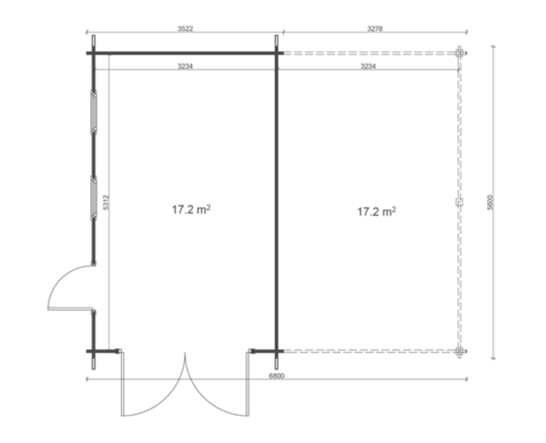 Autotalli autokatoksella 6,8 m x 5,6 m - Image 6