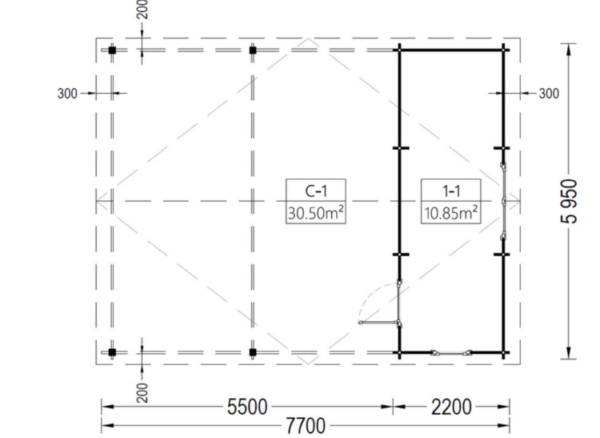Double carports with shed (6m x 7.7m) 44mm - Image 5