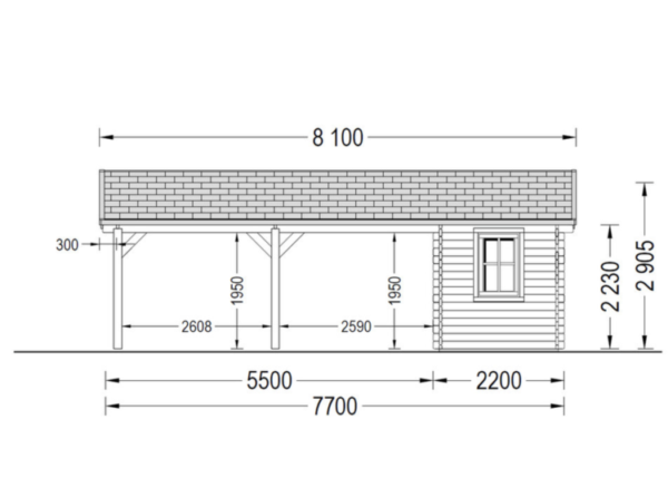 Double carports with shed (6m x 7.7m) 44mm - Image 6