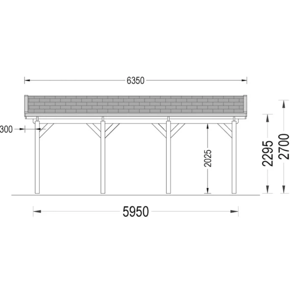 Klassinen puinen autokatos 3m x 6m - Image 4
