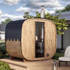 "1.7m" SQR17 Cube Barrel Sauna for 3 persons