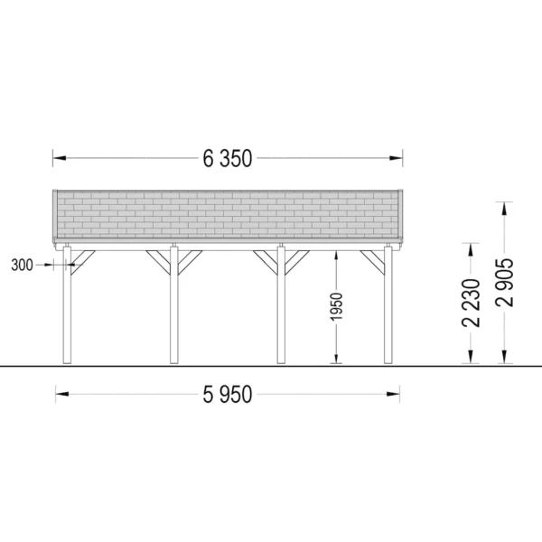 Klassinen kaksinkertainen autokatos 6m x 6m - Image 4