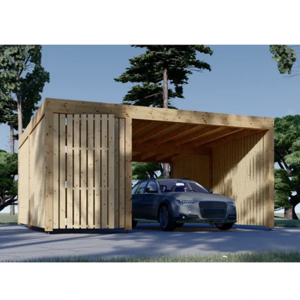 Autovarjualune kuuri ja külgseinaga LUNA F PLUS (4,9×5,6 m)