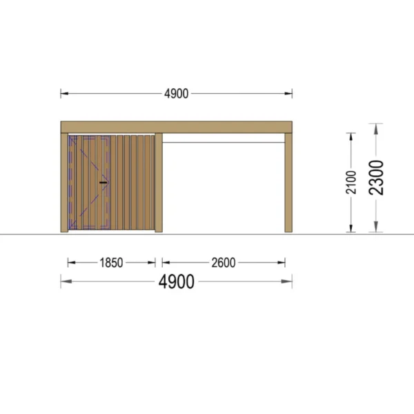 Autovarjualune kuuri ja külgseinaga LUNA F PLUS (4,9×5,6 m) - Image 5